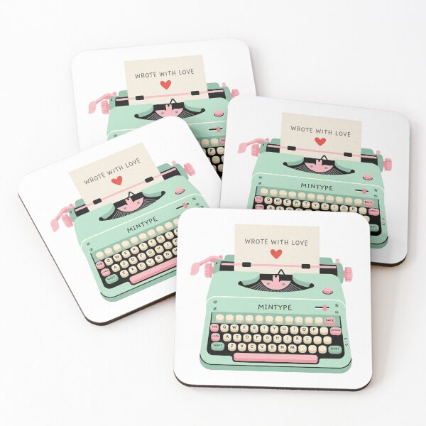 Item preview, Cute Mint Green Vintage Typewriter - Wrote with Love Aesthetic Sticker Design designed and sold by Nubian Style.