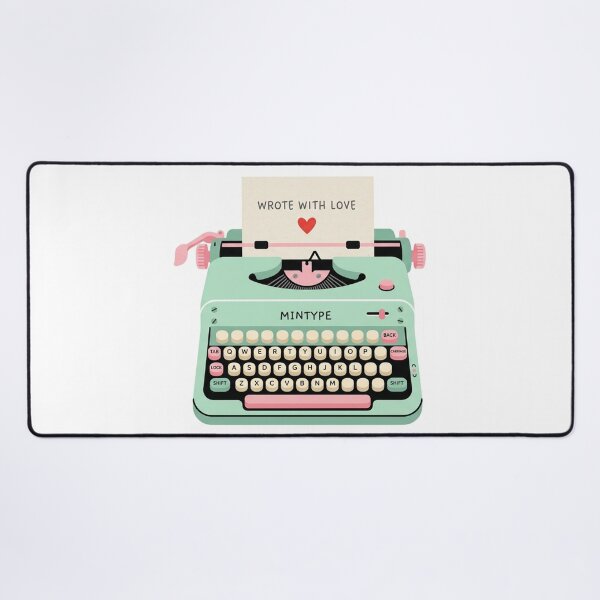 Item preview, Cute Mint Green Vintage Typewriter - Wrote with Love Aesthetic Sticker Design designed and sold by Nubian Style.