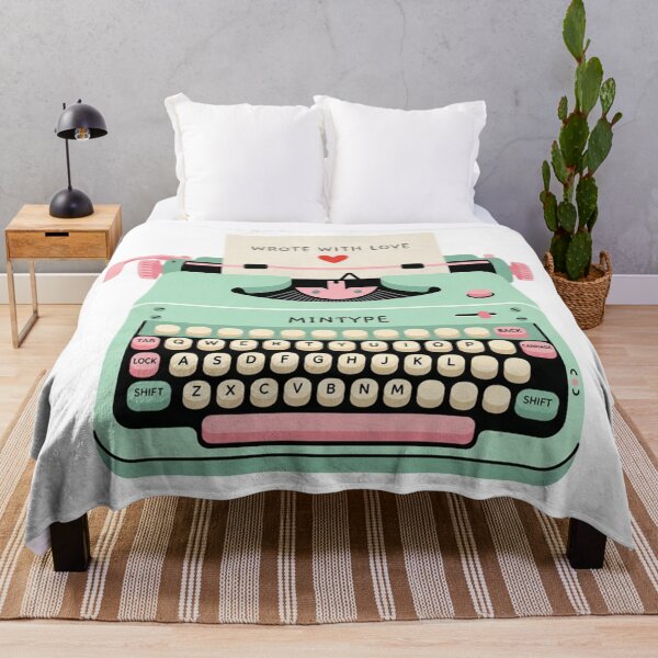 Item preview, Cute Mint Green Vintage Typewriter - Wrote with Love Aesthetic Sticker Design designed and sold by Nubian Style.