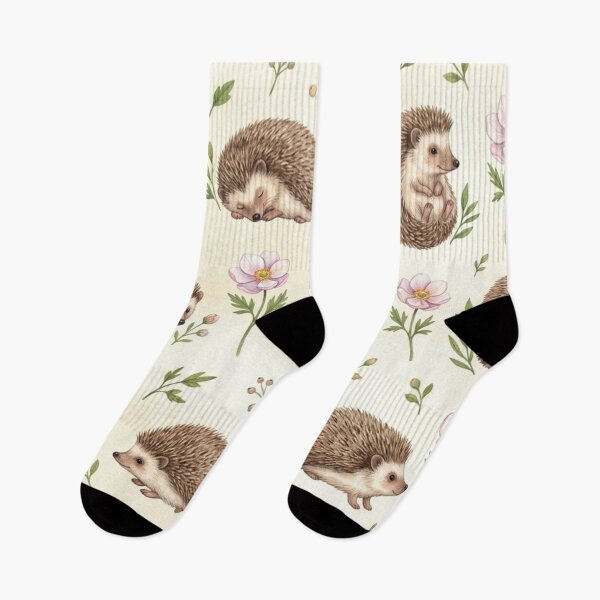 Aperçu de l'œuvre Joli motif floral aquarelle hérisson créée et vendue par lungpleecha.