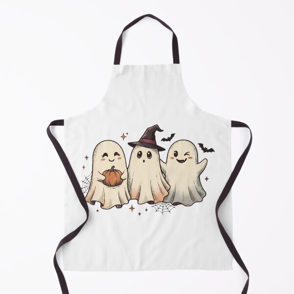 Item preview, Vintage Sketch Halloween Ghost Trio with Witch Hat and Pumpkin Illustration designed and sold by abdelski.