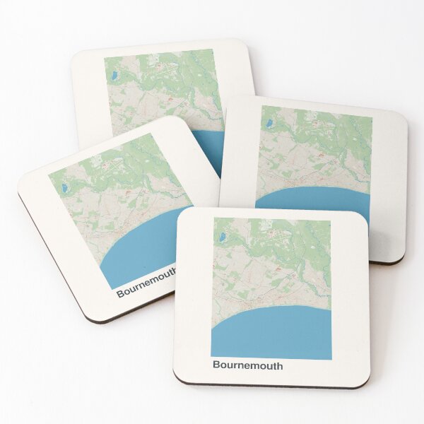 Artikelvorschau, Minimalistische Kartenkunst von Bournemouth entworfen und verkauft von MapsNerd.