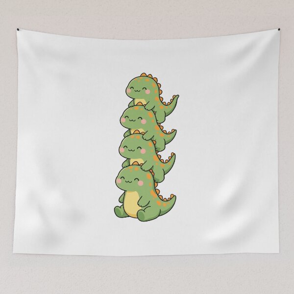 Item preview, Kawaii Dinosaur Stack – Cute Green Dino Tower designed and sold by AliveStyle.