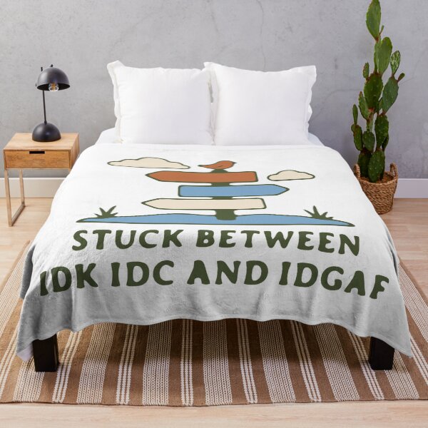 Item preview, Stuck between IDK IDC and IDGAF - funny sarcastic apathy quote designed and sold by GagShots.