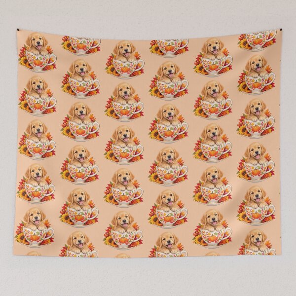 Item preview, Cute Fall Puppy in a Cup designed and sold by Bossmommy84.