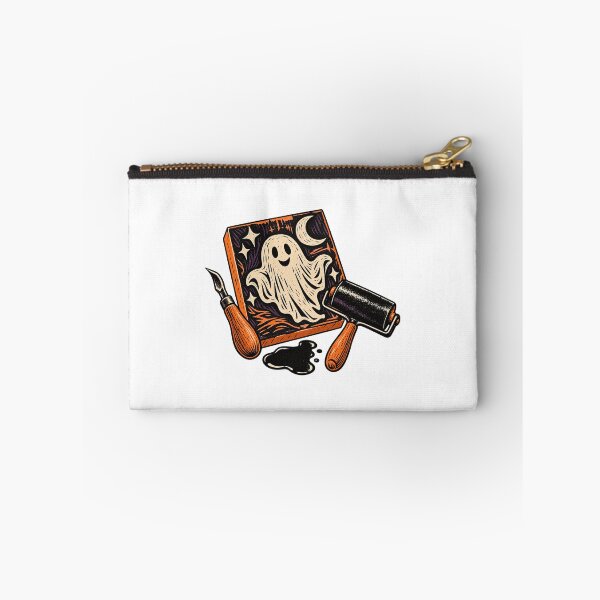 Item preview, Halloween Linocut Ghost Printmaker Art designed and sold by UrbanCanvvas.