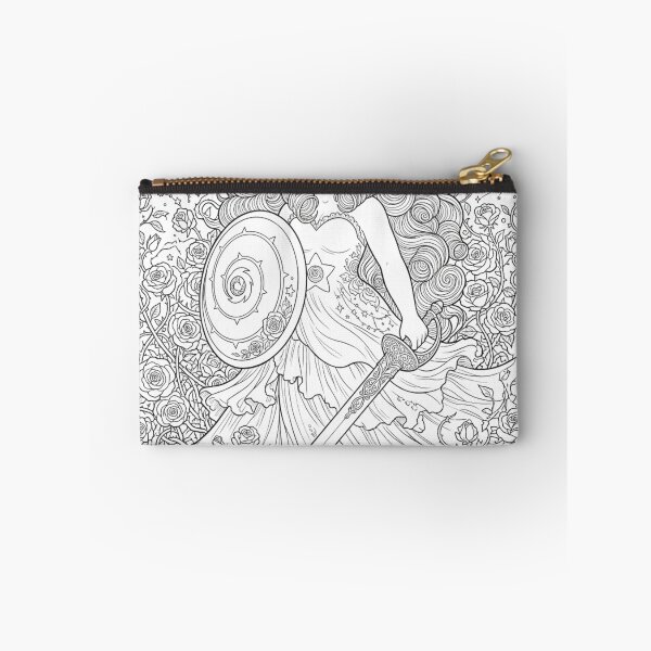 Item preview, Rose Quartz Floral Crest Shield & Sword Line Art designed and sold by 0Zetgest.