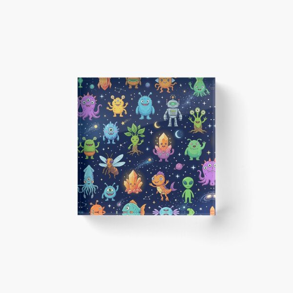 Item preview, Cute Space Monsters and Aliens Seamless Pattern designed and sold by lungpleecha.
