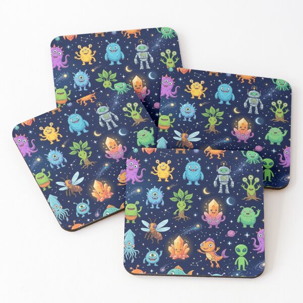 Item preview, Cute Space Monsters and Aliens Seamless Pattern designed and sold by lungpleecha.