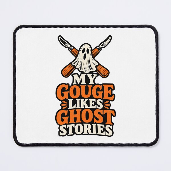 Item preview, My Gouge Likes Ghost Stories Printmaker Pun designed and sold by UrbanCanvvas.