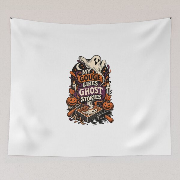Item preview, Ghost Stories Linocut Artist Halloween Design designed and sold by UrbanCanvvas.