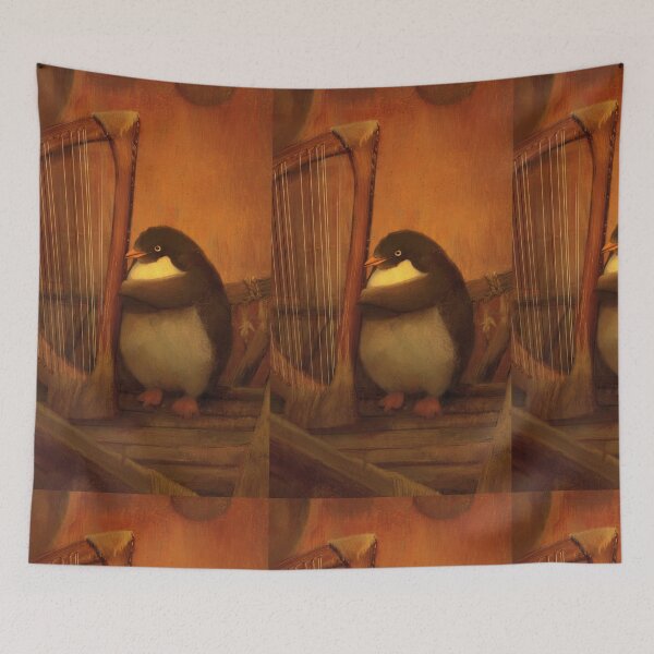 Item preview, The Little Penguin Harpist – Cozy Musical Animal designed and sold by TreatLLC.