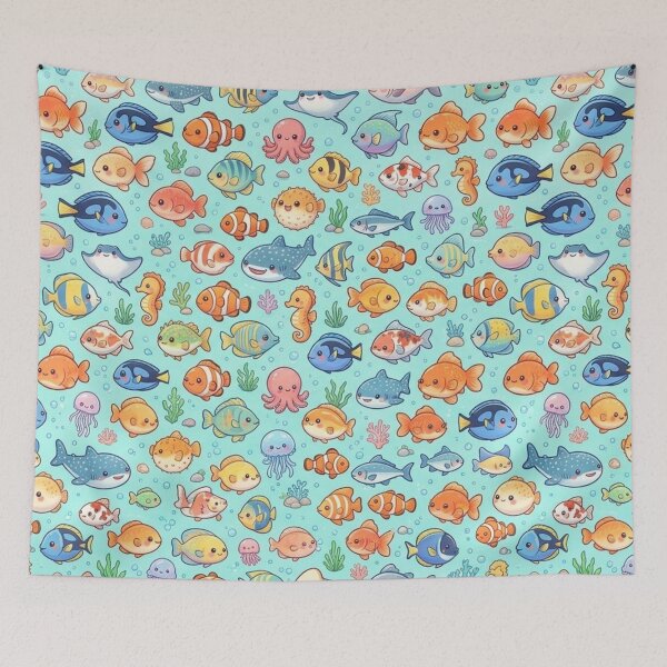 Item preview, Cute Kawaii Sea Life Pattern designed and sold by lungpleecha.