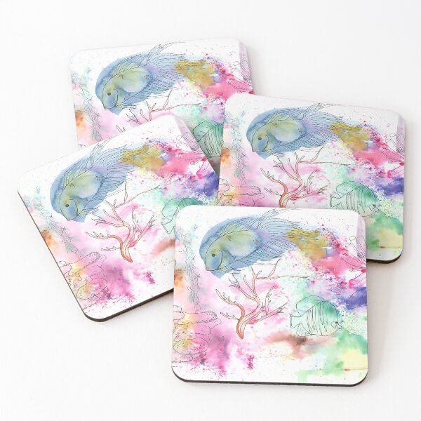 Item preview, Tropical Reef Sticker Sheet - Watercolor Jellyfish, Coral & Fish Stickers designed and sold by FaireWaveArt.