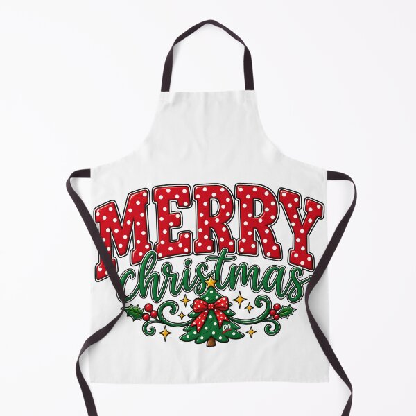 Item preview, Merry Christmas Polka Dot Red Tree Script Typography Art designed and sold by DesignArtist.ia.