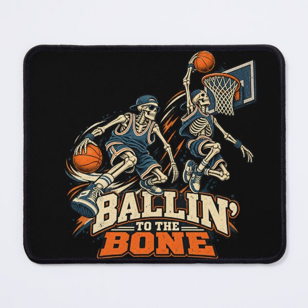 Item preview, Ballin’ To The Bone – Vintage Skeleton Basketball Graphic designed and sold by PhilllandArt.