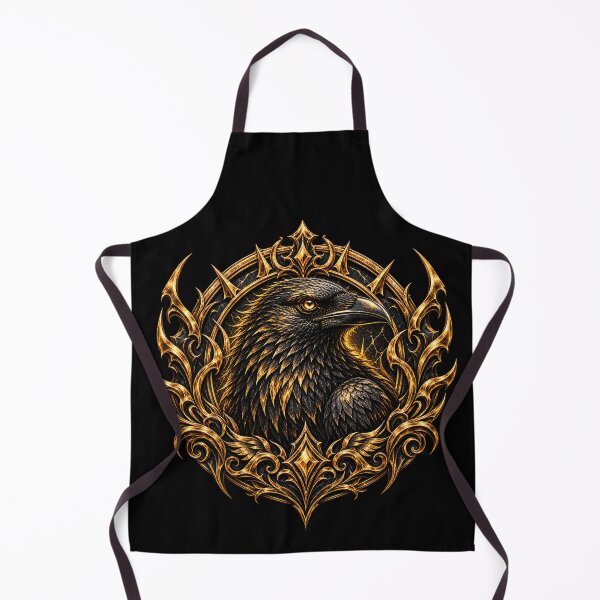 Item preview, Black Gold Gothic Raven Emblem Art designed and sold by D69 Designs.