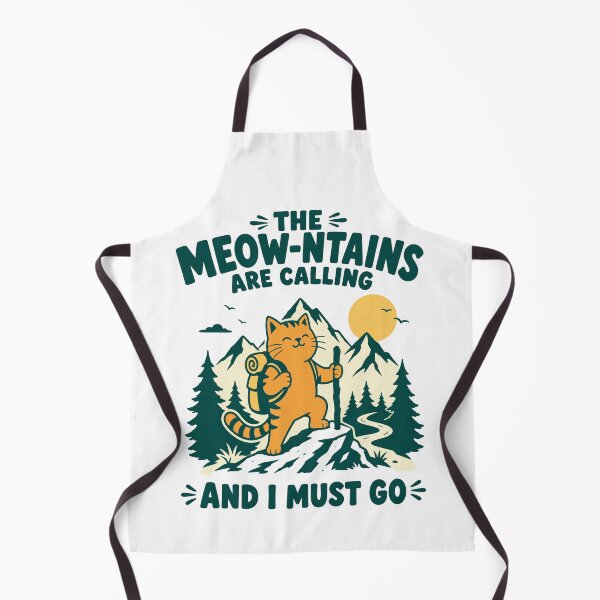 Item preview, The meow-ntains are calling cat hiking designed and sold by Traveldrawings.