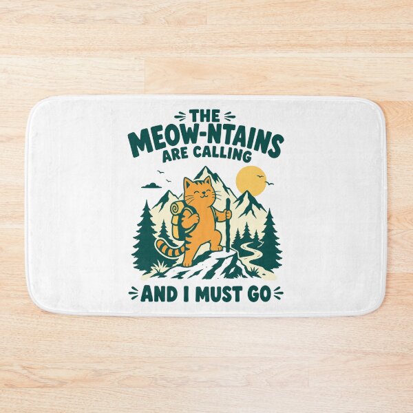 Item preview, The meow-ntains are calling cat hiking designed and sold by Traveldrawings.