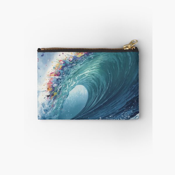 Item preview, Colorful Ocean Wave Music Art – Dramatic Blue Wave with Rainbow Musical Notes. designed and sold by fbtrisha.
