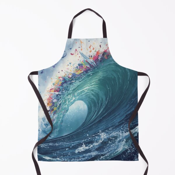 Item preview, Colorful Ocean Wave Music Art – Dramatic Blue Wave with Rainbow Musical Notes. designed and sold by fbtrisha.