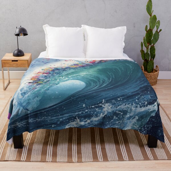 Item preview, Colorful Ocean Wave Music Art – Dramatic Blue Wave with Rainbow Musical Notes. designed and sold by fbtrisha.
