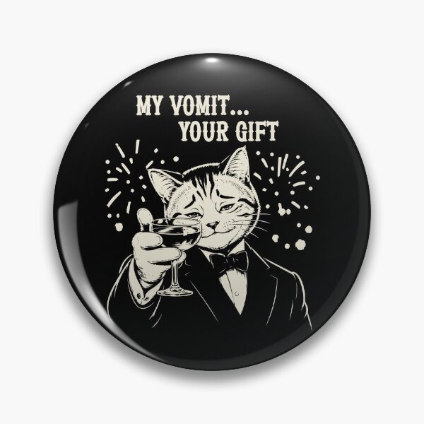 Aperçu de l'œuvre T-shirt Humour Chat - My Vomit Your Gift créée et vendue par Gaga de mon chat.