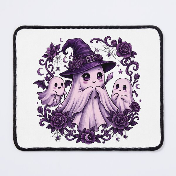 Item preview, Gothic Purple Witch Ghost with Roses, Spiders and Baby Ghosts Illustration designed and sold by abdelski.