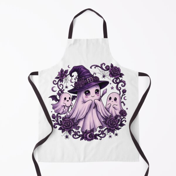 Item preview, Gothic Purple Witch Ghost with Roses, Spiders and Baby Ghosts Illustration designed and sold by abdelski.