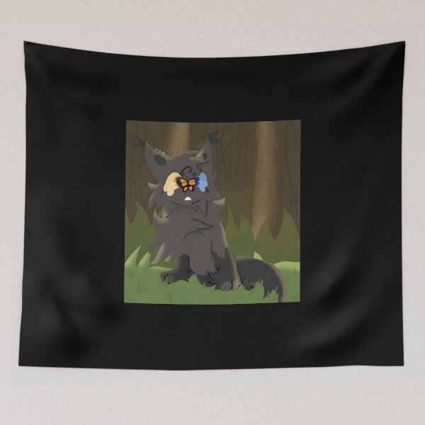 Item preview, Whimsical Cat with Butterfly in Forest designed and sold by J-Mindful.
