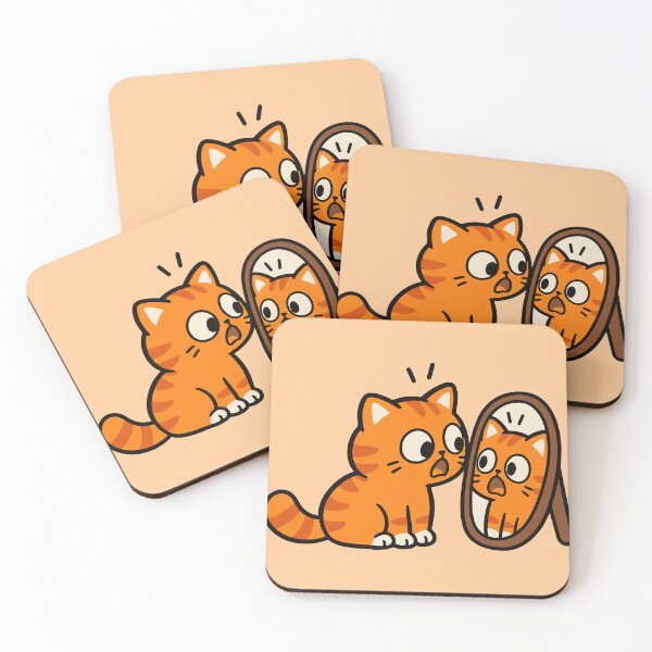 Item preview, Funny Orange Tabby Cat Looking in Mirror – Cute Cartoon Cat designed and sold by MewMade.