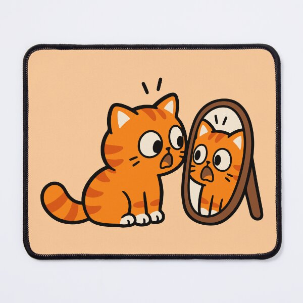 Item preview, Funny Orange Tabby Cat Looking in Mirror – Cute Cartoon Cat designed and sold by MewMade.