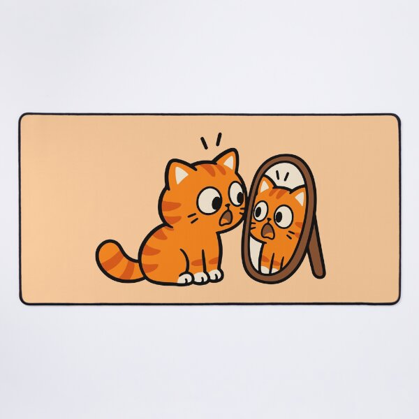 Item preview, Funny Orange Tabby Cat Looking in Mirror – Cute Cartoon Cat designed and sold by MewMade.