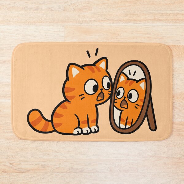 Item preview, Funny Orange Tabby Cat Looking in Mirror – Cute Cartoon Cat designed and sold by MewMade.