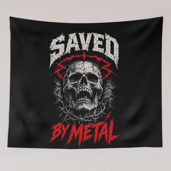 Item preview, Saved By Metal Skull Halo Barbed Wire Shirt designed and sold by SKELORRA.