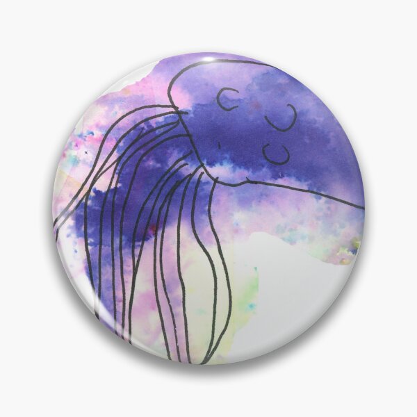 Item preview, Watercolor Jellyfish Sticker - Purple Hand drawn Ink  designed and sold by FaireWaveArt.