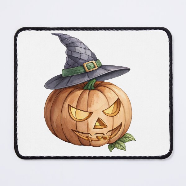 Item preview, Watercolor Halloween Pumpkin with Witch Hat designed and sold by AlinaMel.