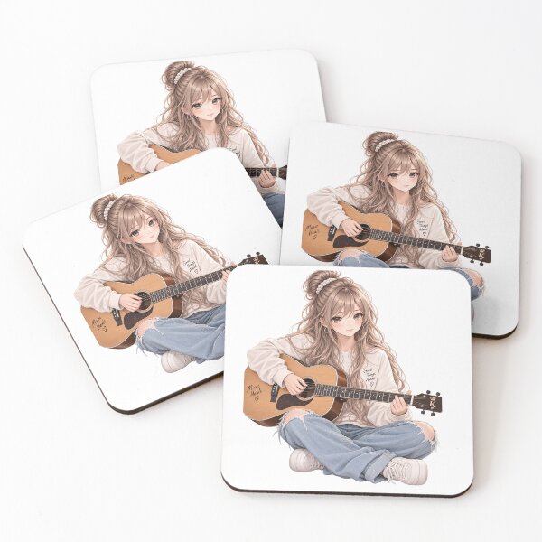 Item preview, Anime Girl Playing Guitar designed and sold by GRFORA.
