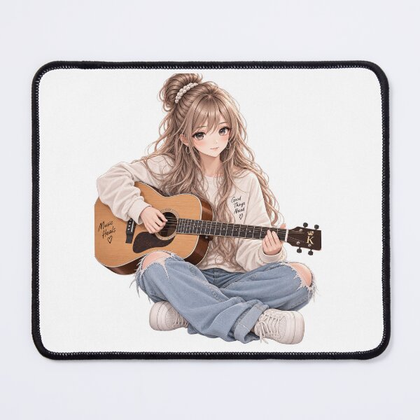 Item preview, Anime Girl Playing Guitar designed and sold by GRFORA.