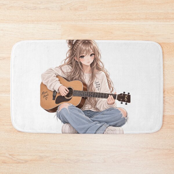 Item preview, Anime Girl Playing Guitar designed and sold by GRFORA.