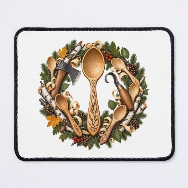 Item preview, Sloyd Spoon Carver Woodland Wreath designed and sold by UrbanCanvvas.