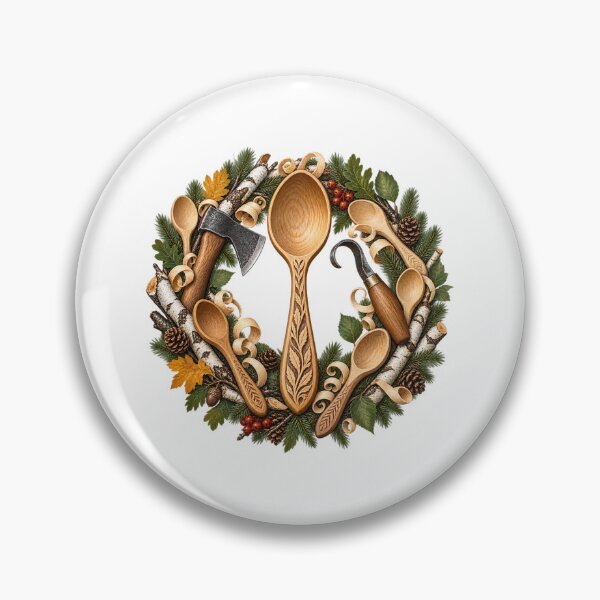 Item preview, Sloyd Spoon Carver Woodland Wreath designed and sold by UrbanCanvvas.
