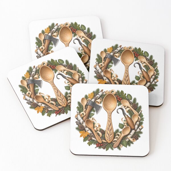 Item preview, Sloyd Spoon Carver Woodland Wreath designed and sold by UrbanCanvvas.