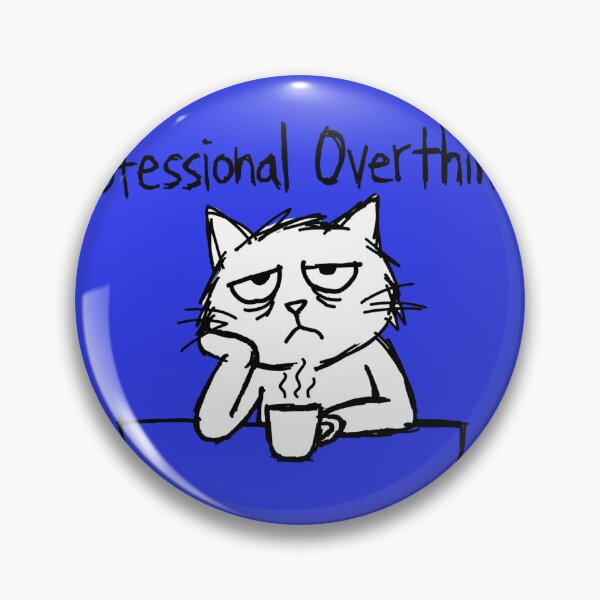 Item preview, Professional Overthinker Cat - Tired Cat at Desk - Anti Design Funny Sticker designed and sold by Htkester1.