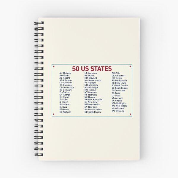 Item preview, US States in Alphabetical Order Chart with Abbreviations designed and sold by sadedream.