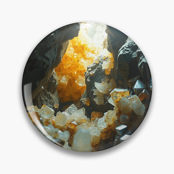 Item preview, Golden Crystals Hidden Between Dark Rocks designed and sold by TavNorth.
