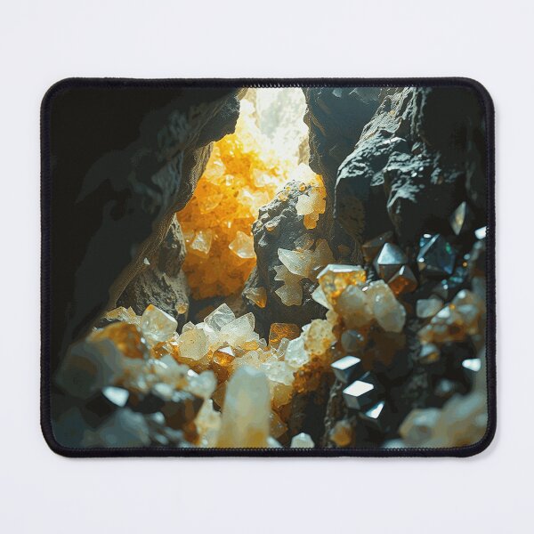 Item preview, Golden Crystals Hidden Between Dark Rocks designed and sold by TavNorth.
