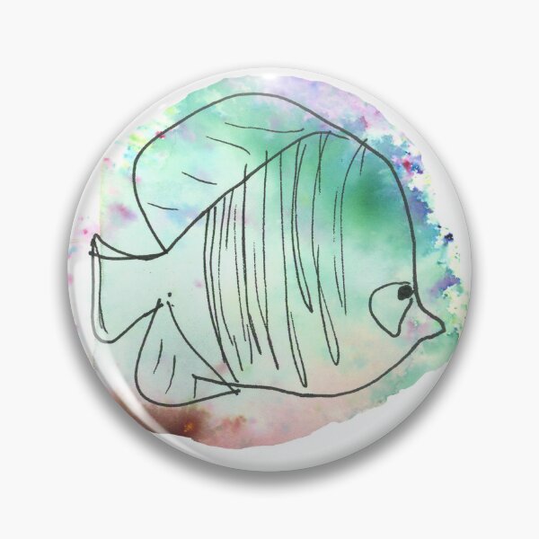 Item preview, Watercolor Angelfish Sticker - Tropical Reef Fish designed and sold by FaireWaveArt.