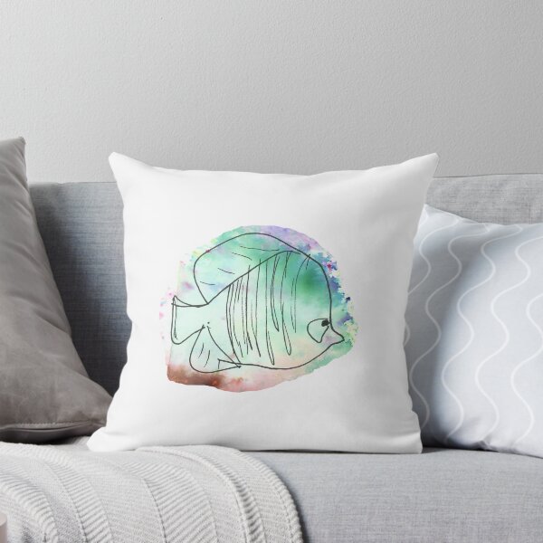 Item preview, Watercolor Angelfish Sticker - Tropical Reef Fish designed and sold by FaireWaveArt.