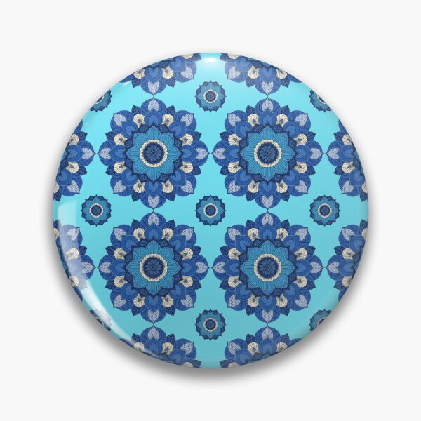 Item preview, Blue Floral Mandala Pattern – Intricate Ornamental Boho Flower Design designed and sold by Mousy17.